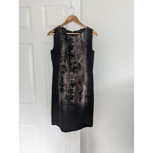 Elie Tahari Metallic Bronze Black Floral Snakeskin Sheath Dress Office Chic 8